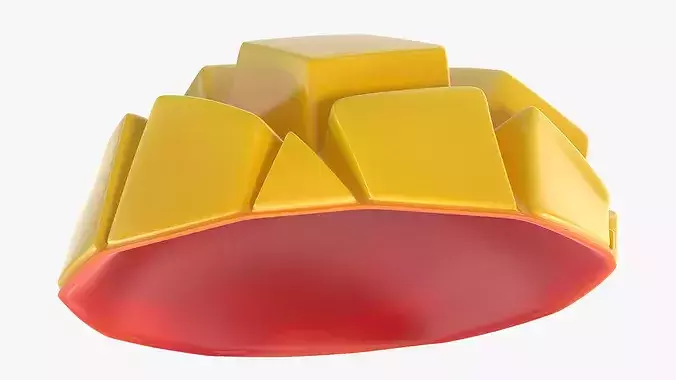 Fresh Mango Wedge 3D model 5