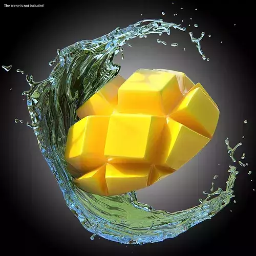 Fresh Mango Wedge 3D model
