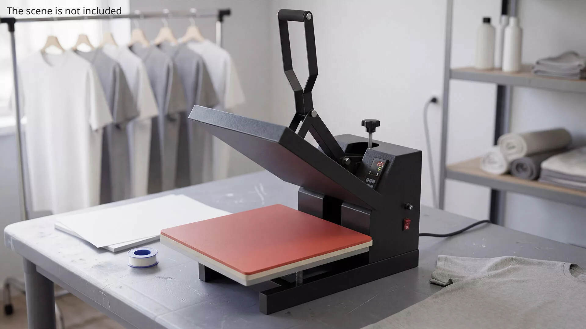 Magmus Heat Press Machine Rigged 3D model