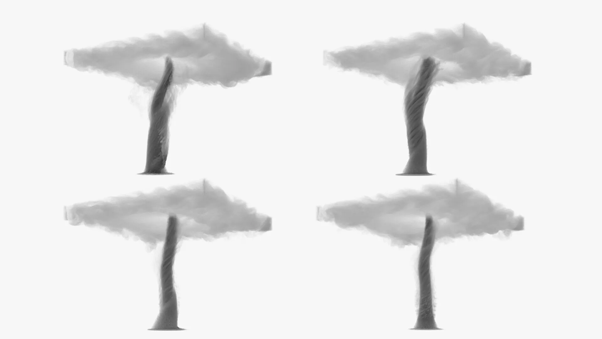Tornado Funnel with Storm Cloud VDB Animated for Blender 3D model