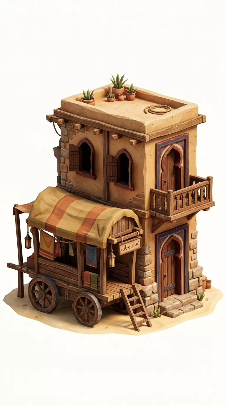 Middle Eastern Bazaar Food Shop 3D Model 3D print model