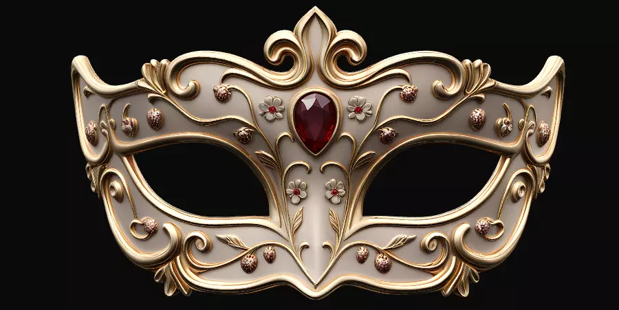 Strawberry Venetian Luxury Mask STL Masquerade 3D Printable 3D print model