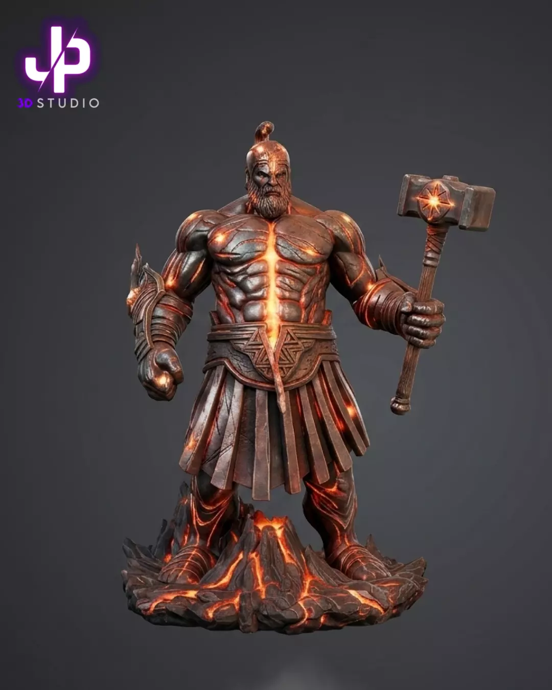 PURPHOROS GOD OF THE FORGE MINIATURE COMMANDER TOKEN 3D print model