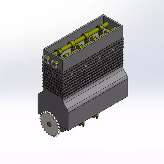 4Cylinder Inline Engine Assembly 3D print model