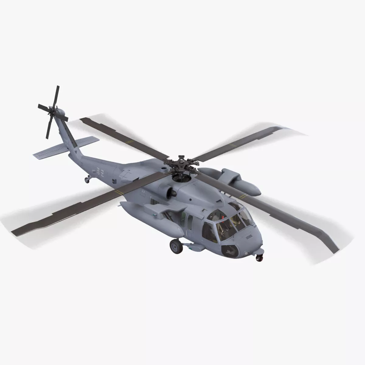 Helicopter UH-60P Korean Air Force Complex Animation --41-- Low-poly 3D model