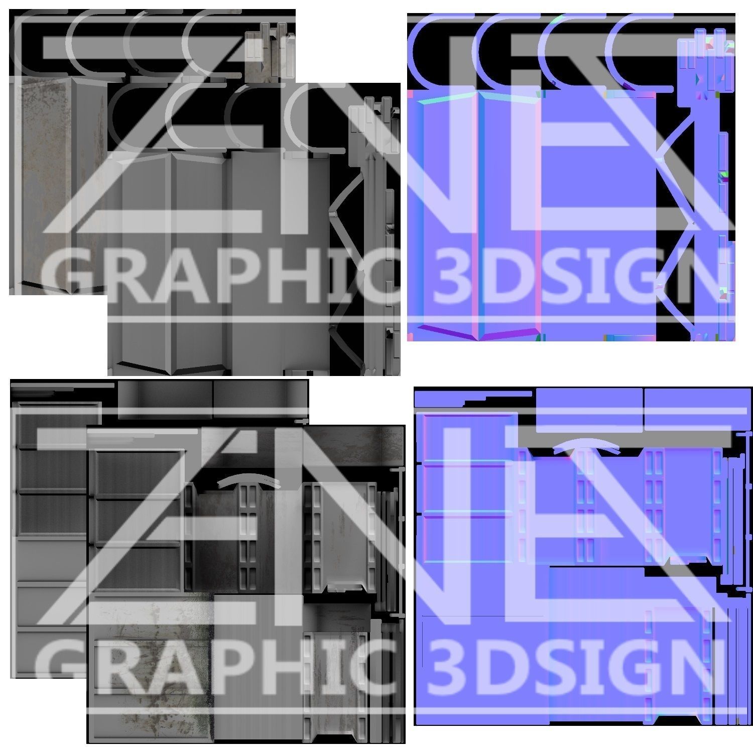 Game-Ready Bus Stop with Bench and Sign Low-poly 3D model_15