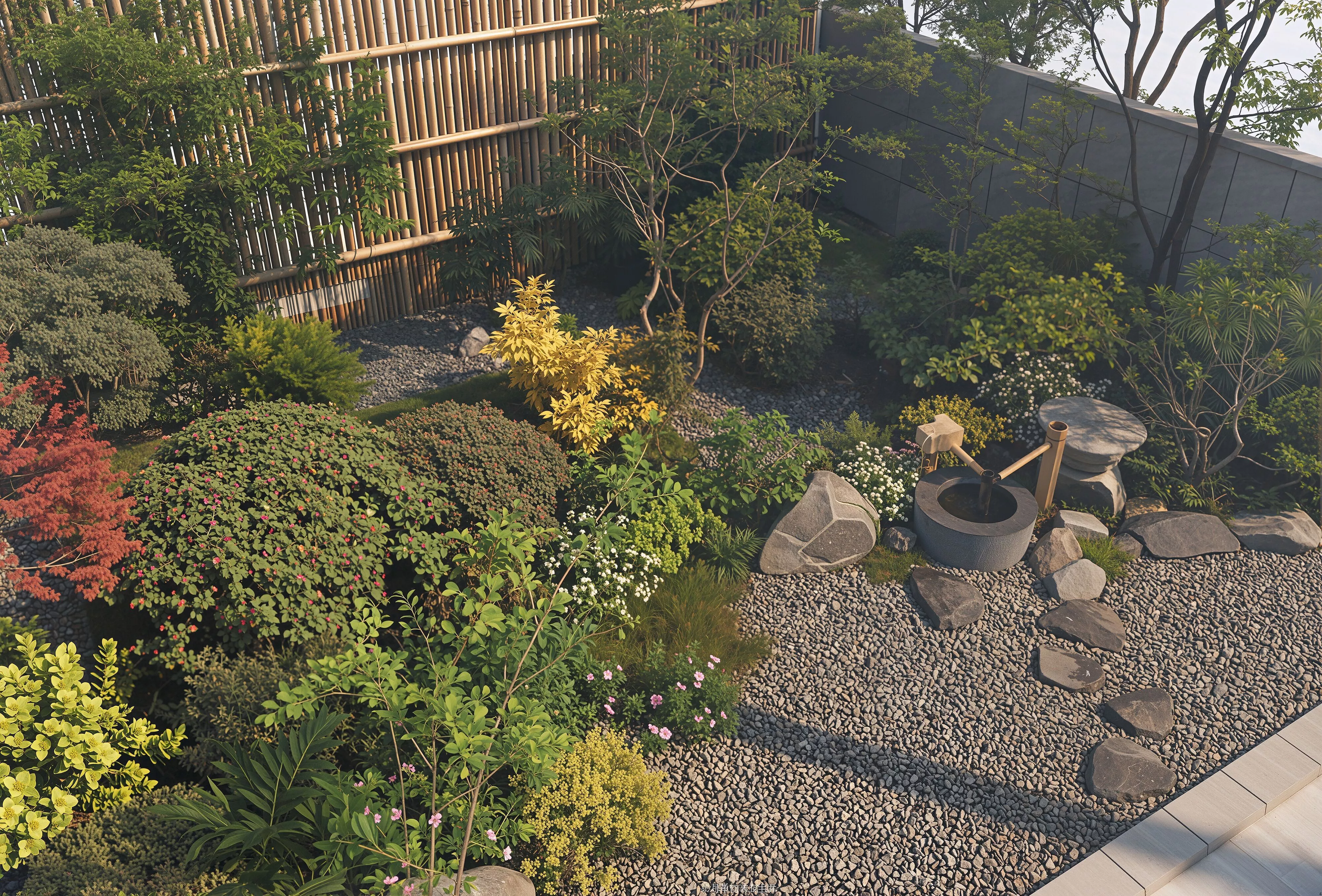 Modern garden courtyard landscape plant combination 3D model