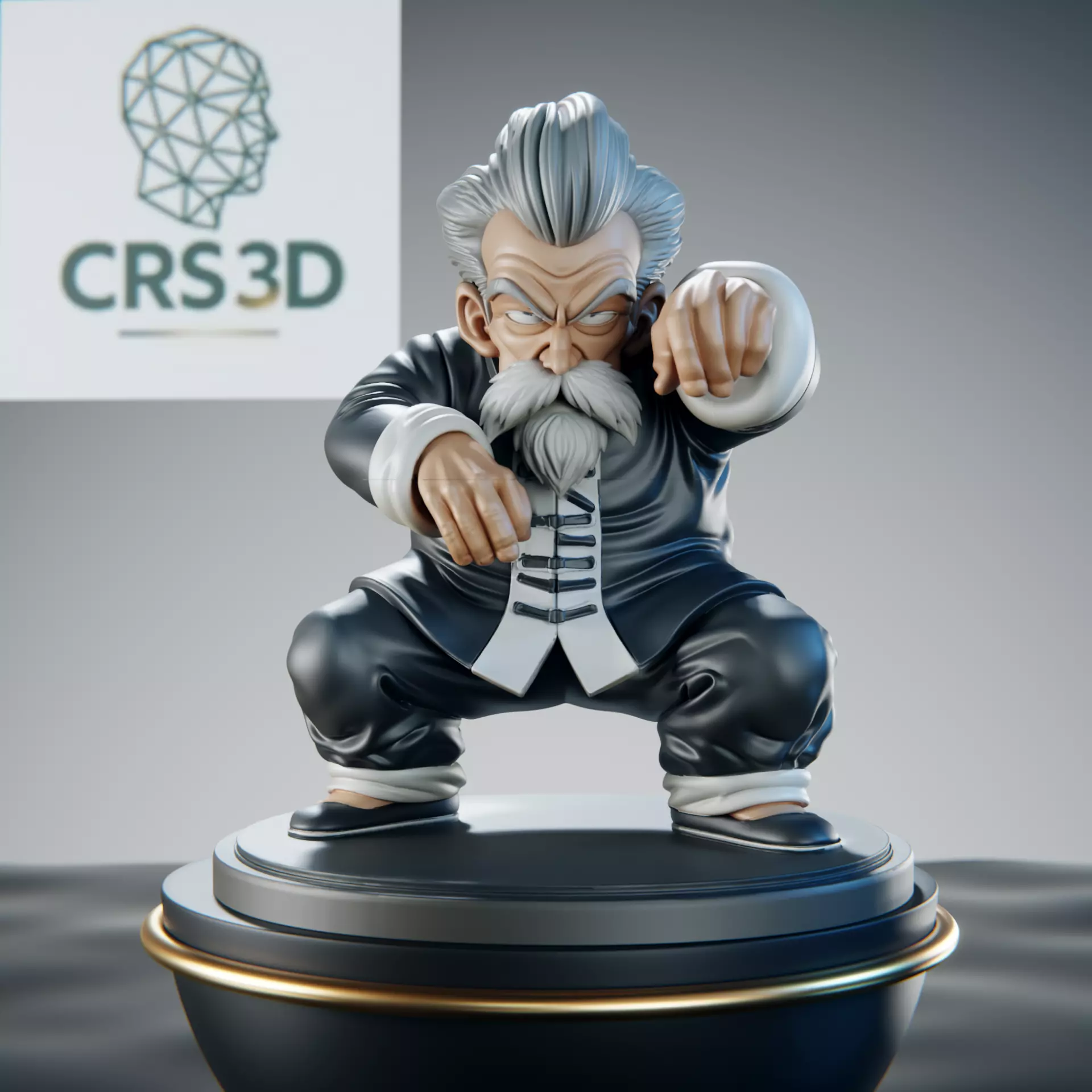 Jackie Chun Statue - Dragon Ball Master Roshi Disguise 3D print model