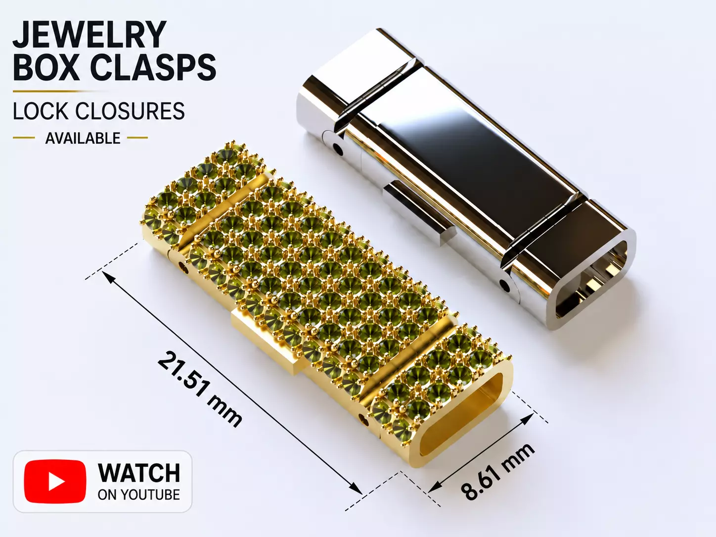 Jewelry Box Clasp 21x8 mm 3D print model