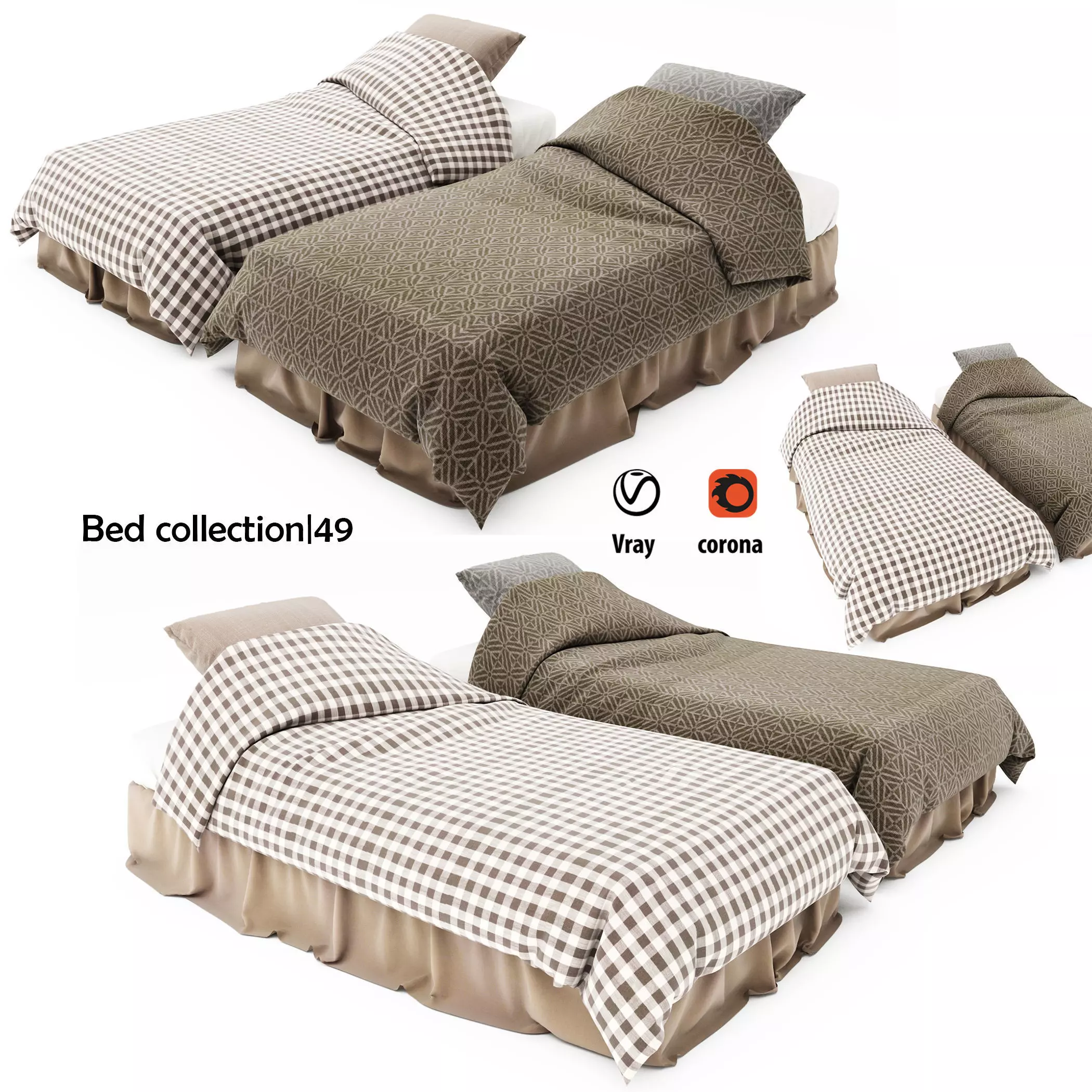 Bed collection 49 3D model_0