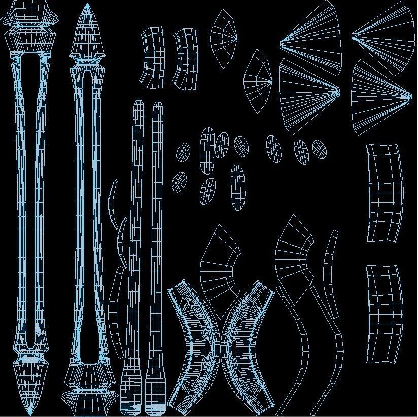 Fantasy Sword Low-poly 3D model_4