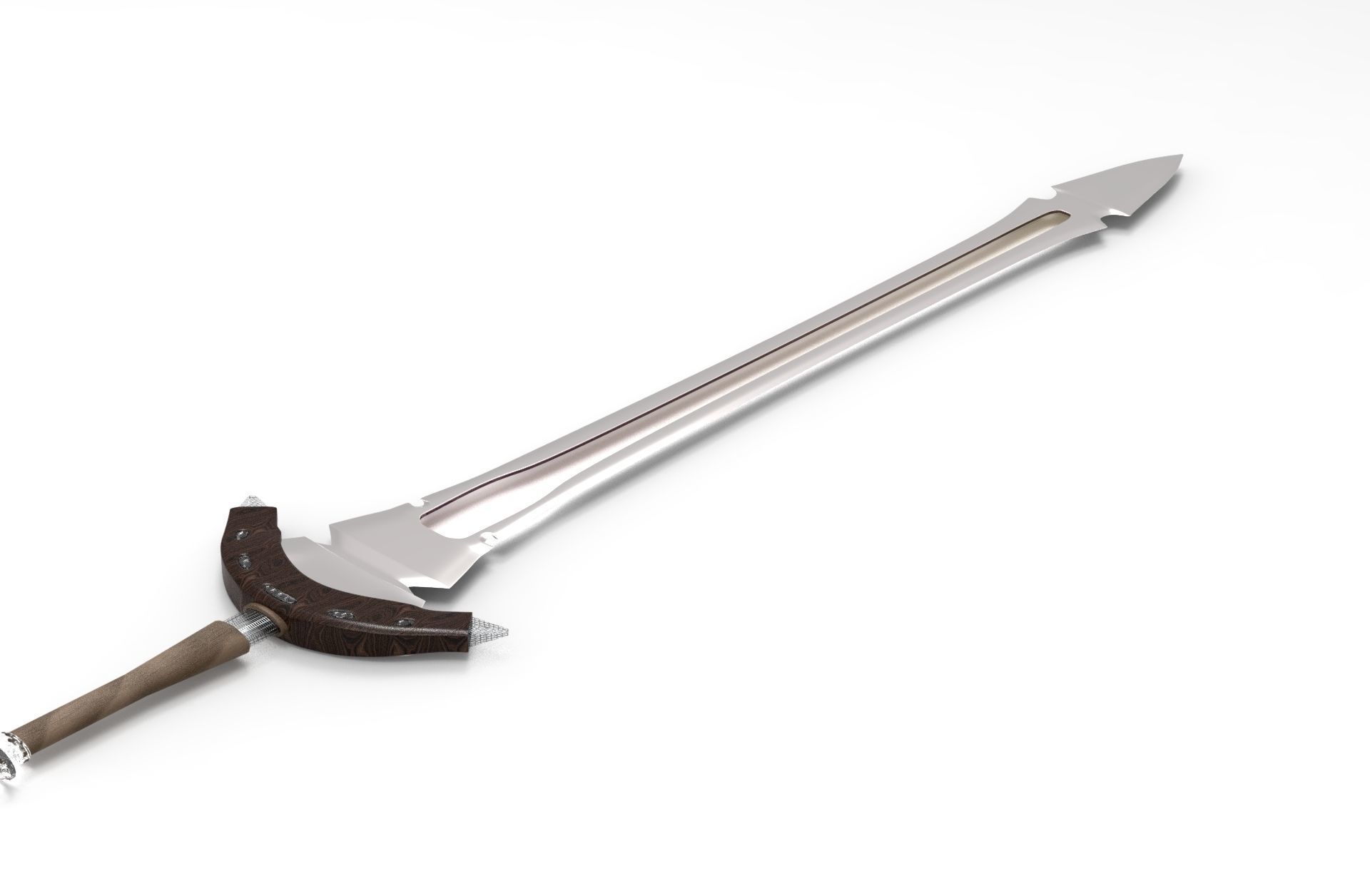 Fantasy Sword Low-poly 3D model_3