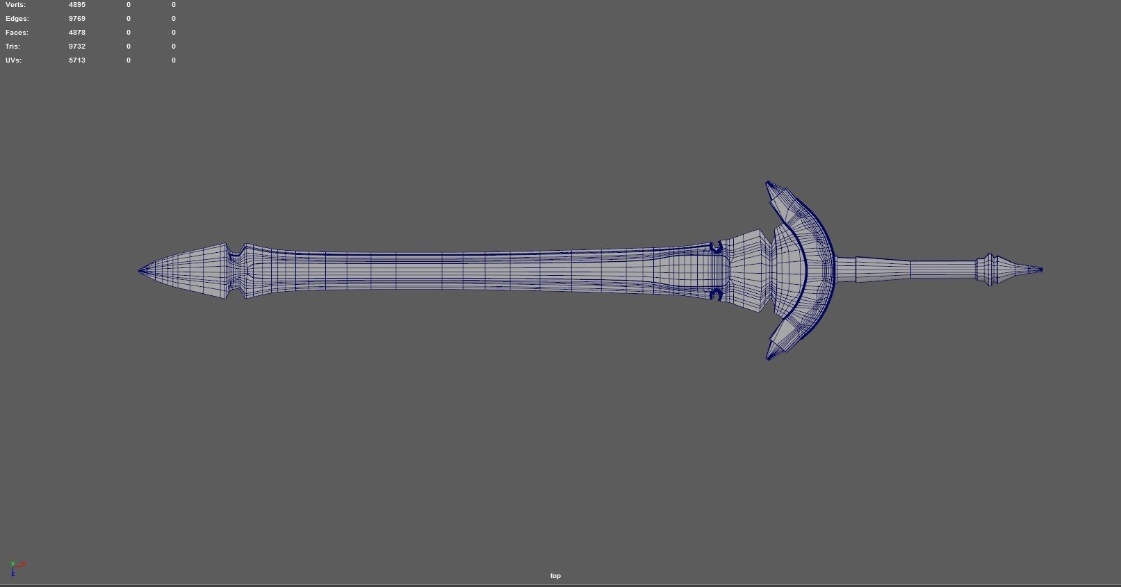 Fantasy Sword Low-poly 3D model_2