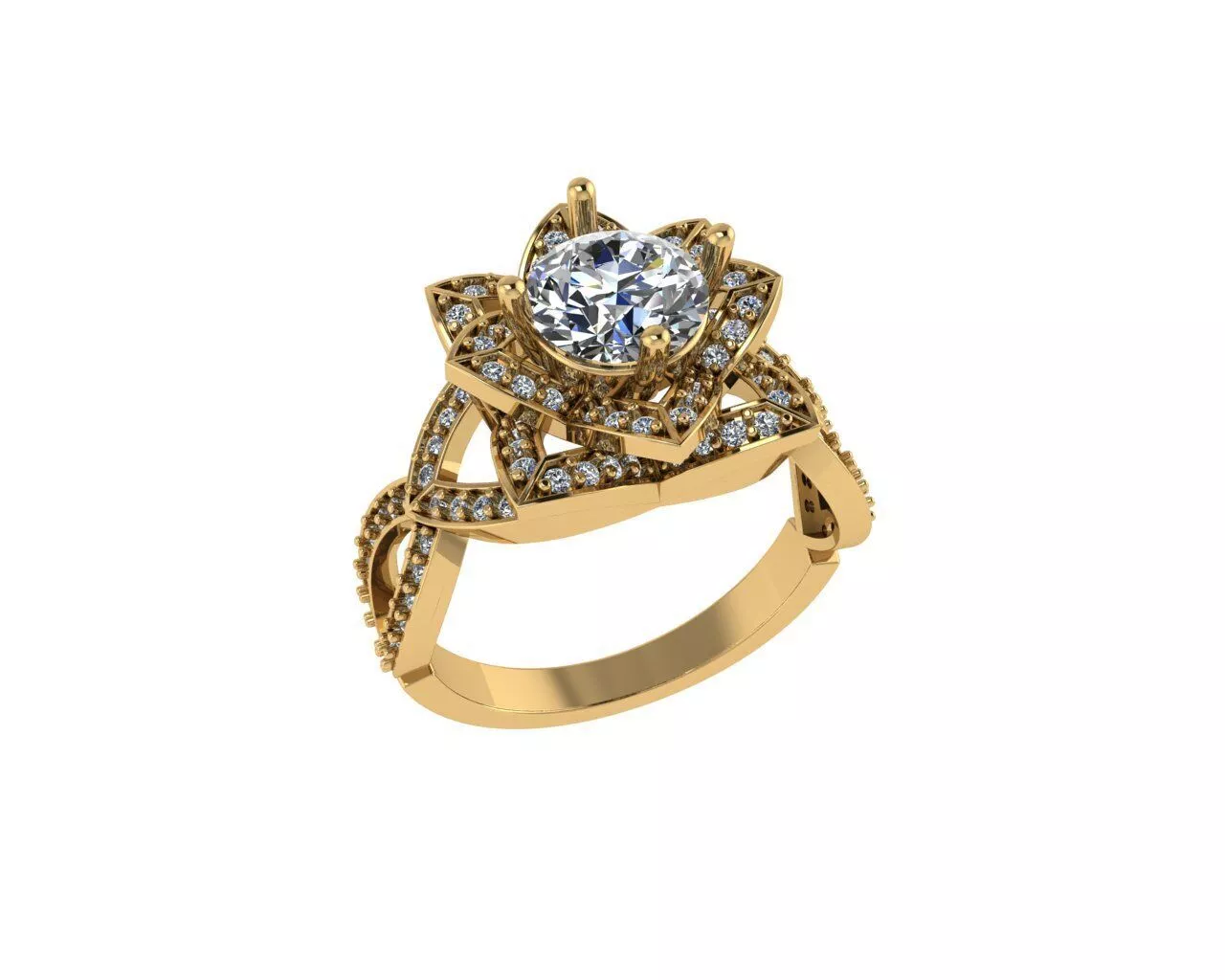 Flower Ring 3D print model