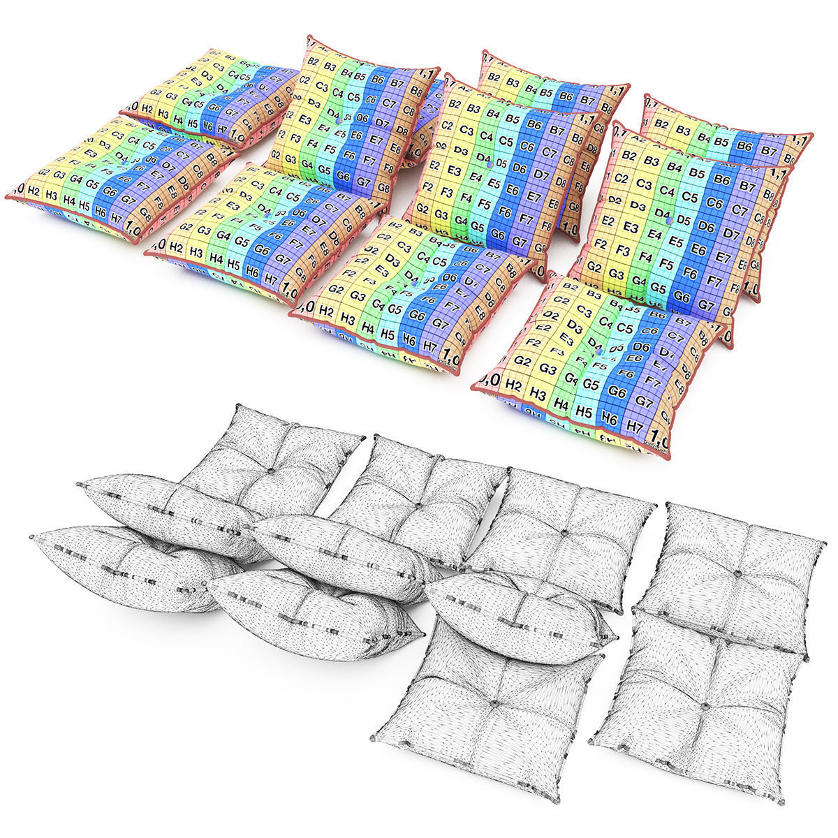 Pillows collection 83 3D model_7