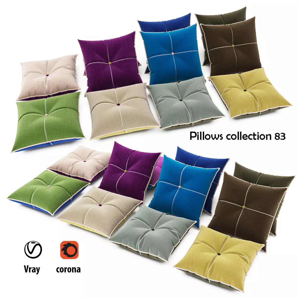 Pillows collection 83 3D model_0