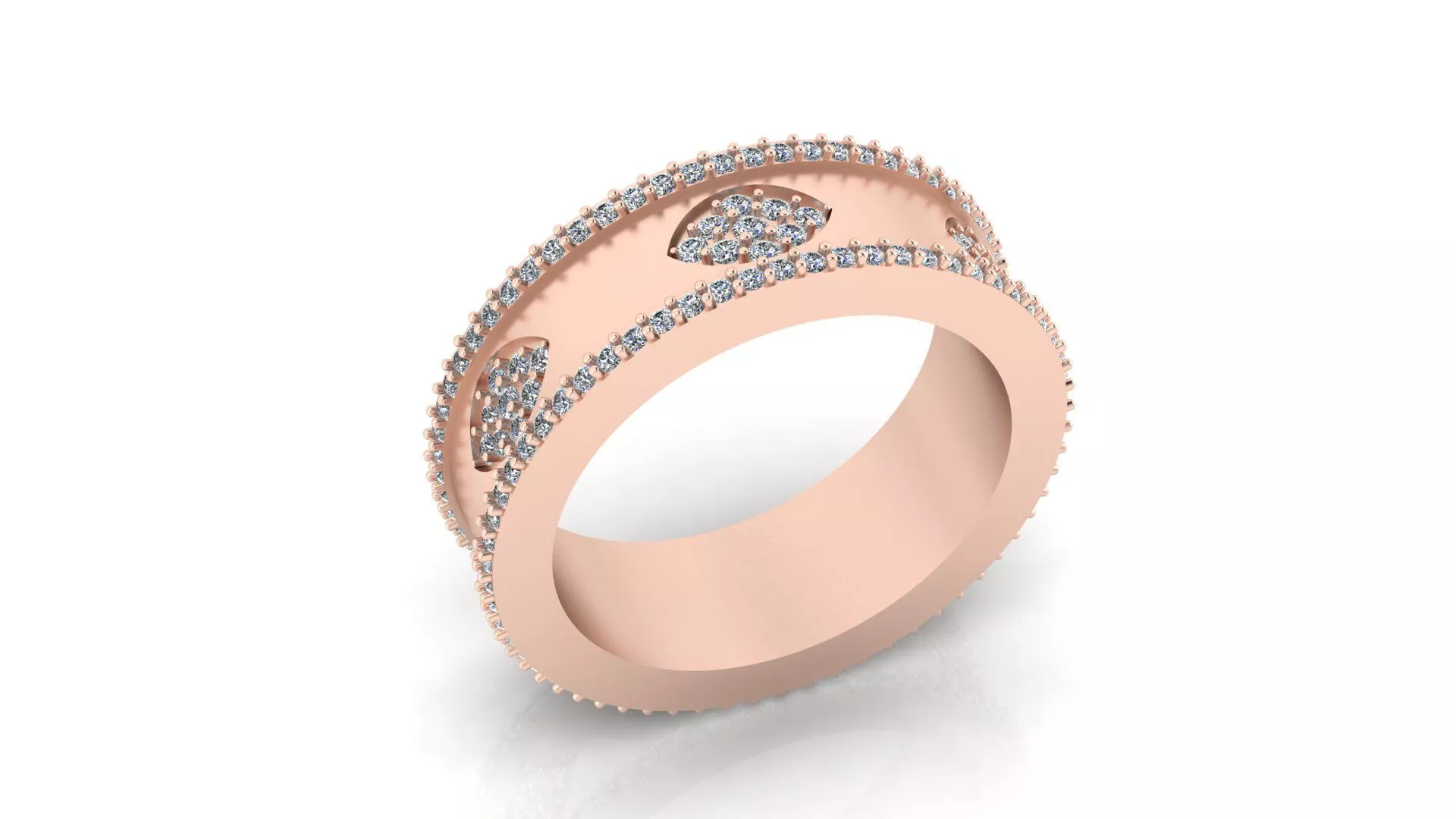 pave setting eternity jewelry ring 3D print model
