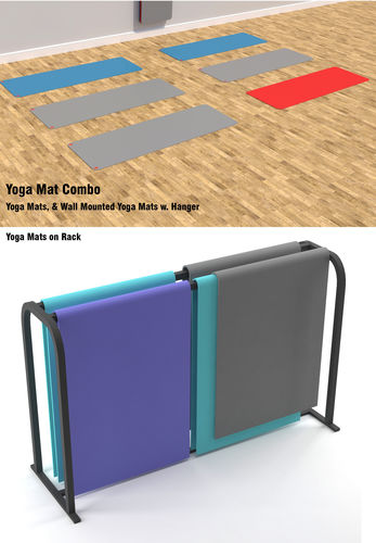 Yoga Mats and 2 Racks 3D model