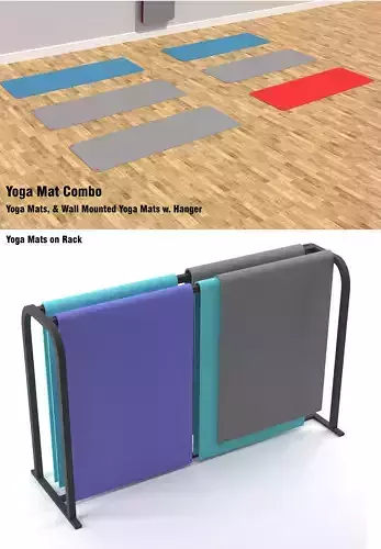 Yoga Mats and 2 Racks