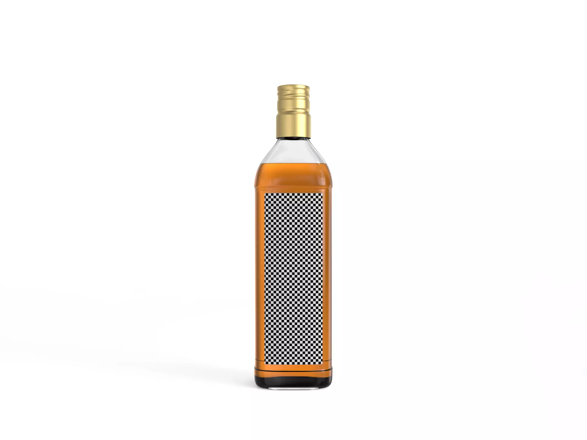 Square Whisky Bottle Low-poly 3D model