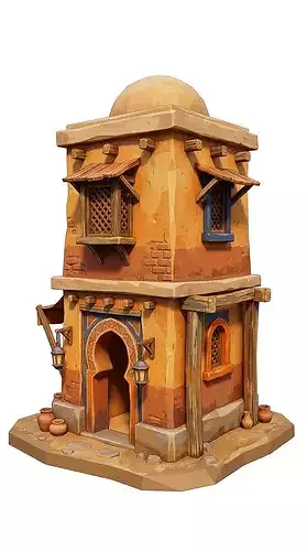 Desert House Building 3D Model