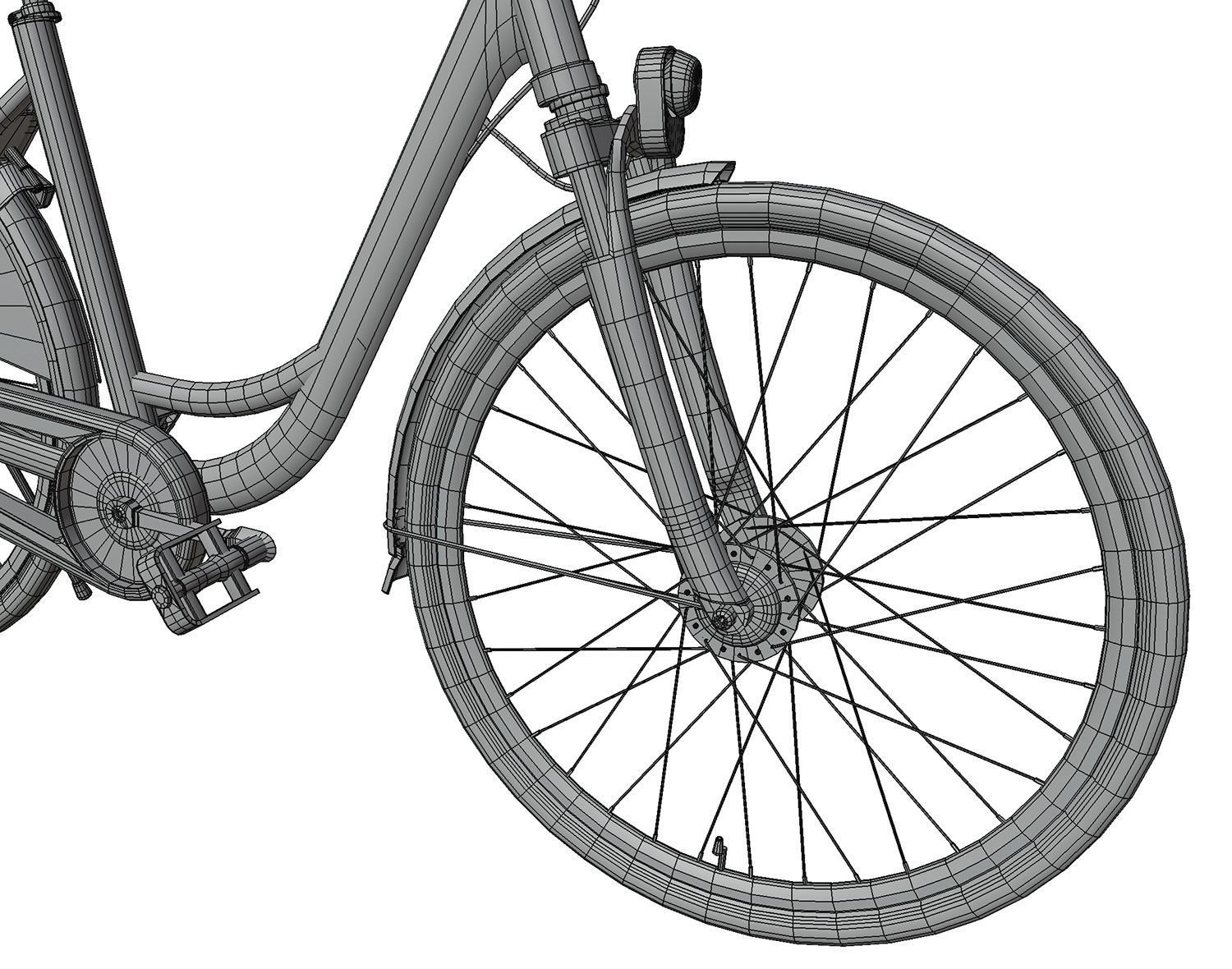 Woman bicycle 3D model_6