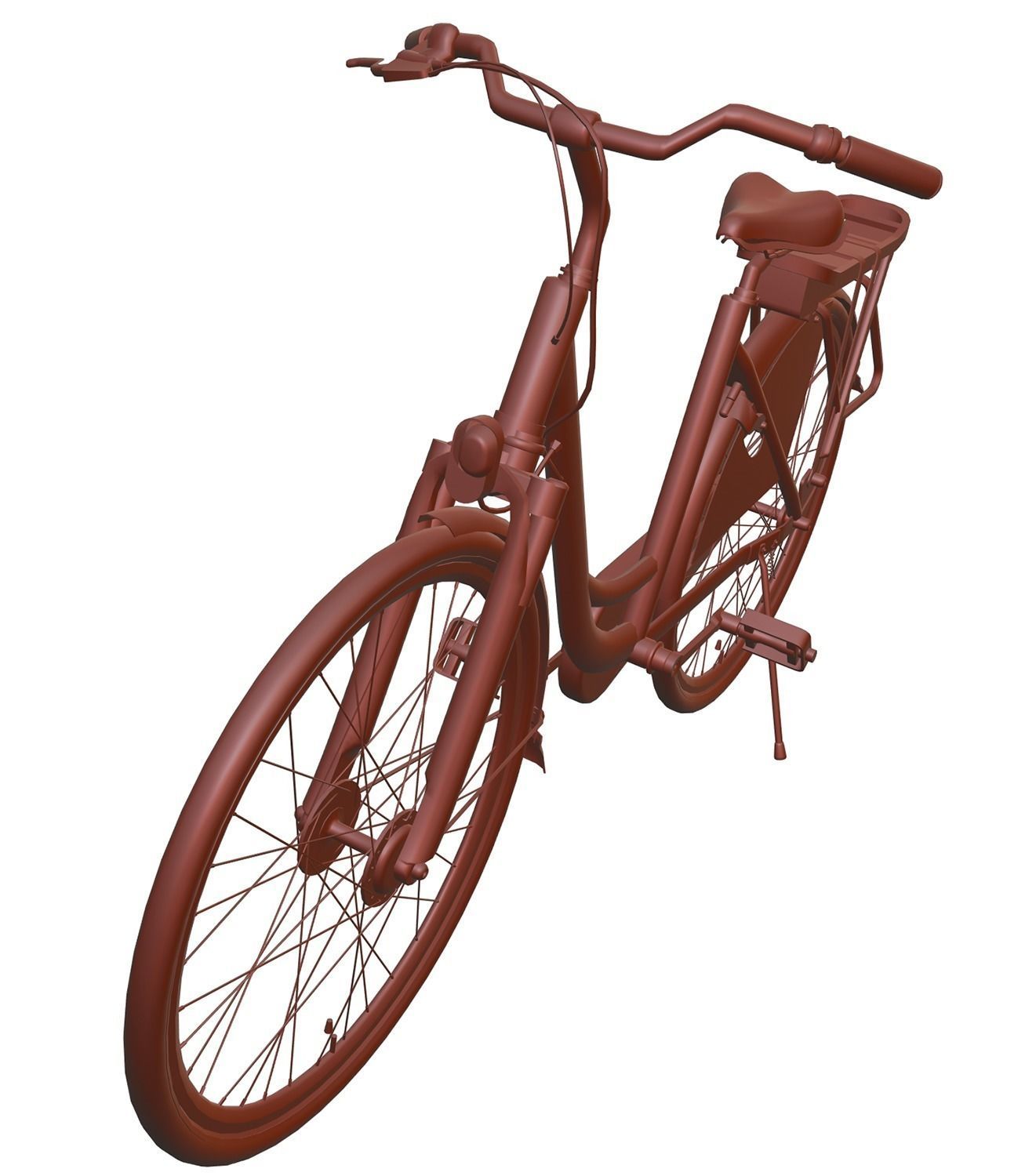 Woman bicycle 3D model_9