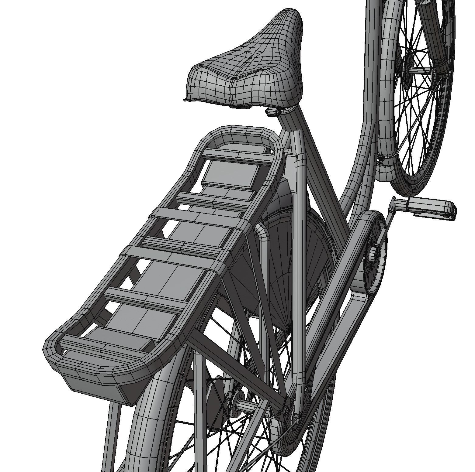 Woman bicycle 3D model_5