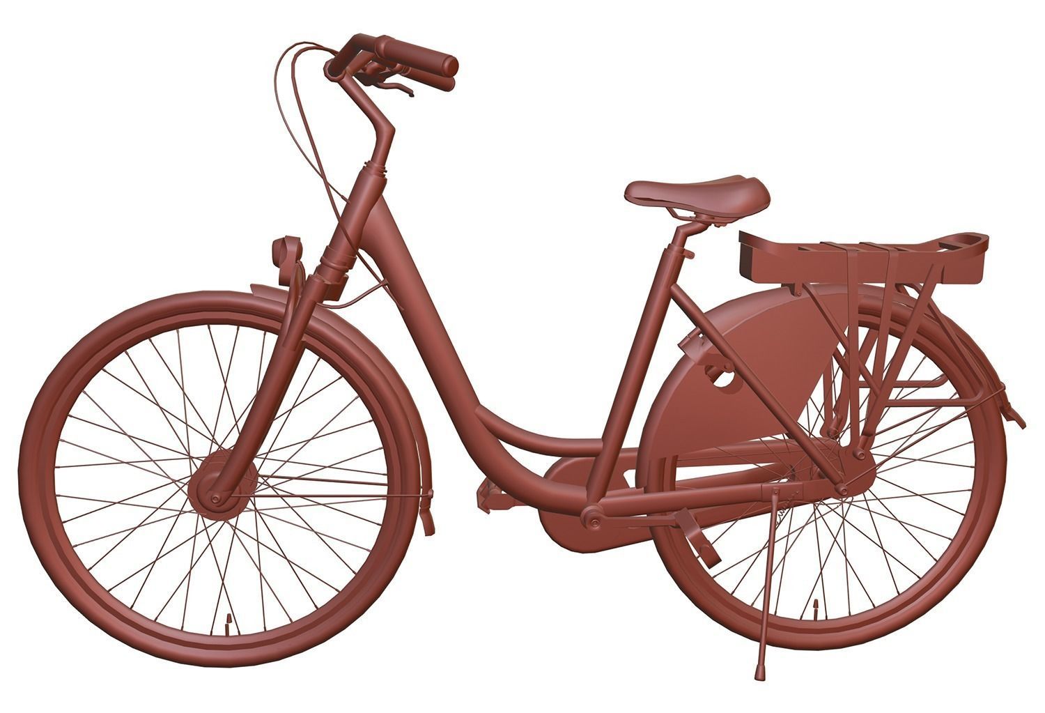 Woman bicycle 3D model_7