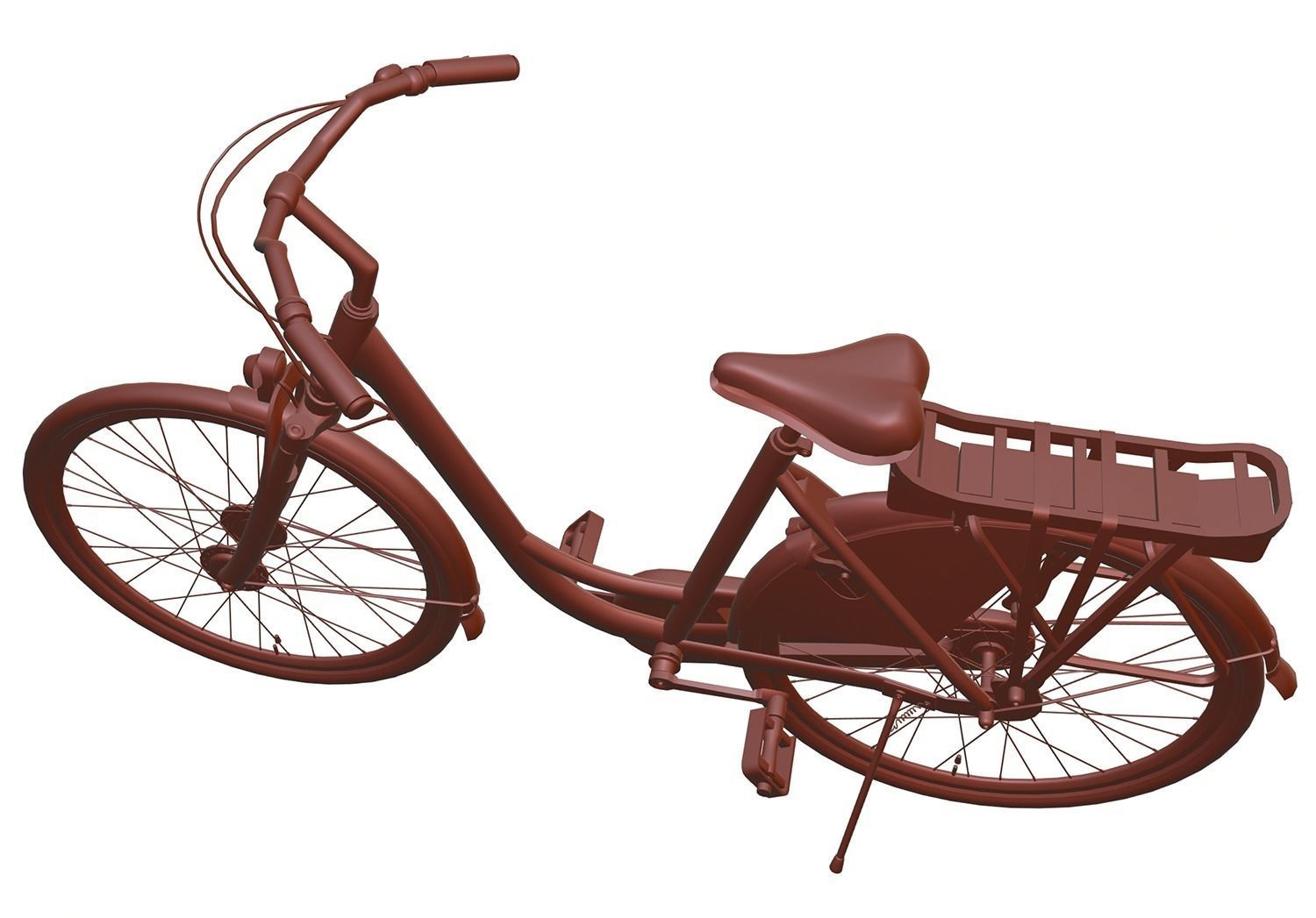 Woman bicycle 3D model_10