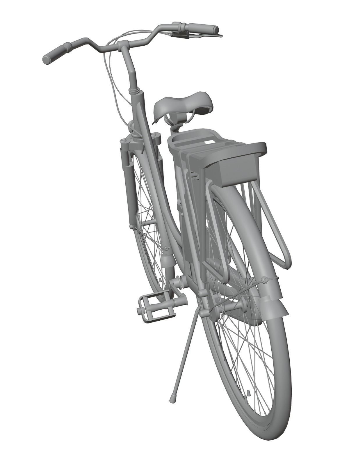 Woman bicycle 3D model_2