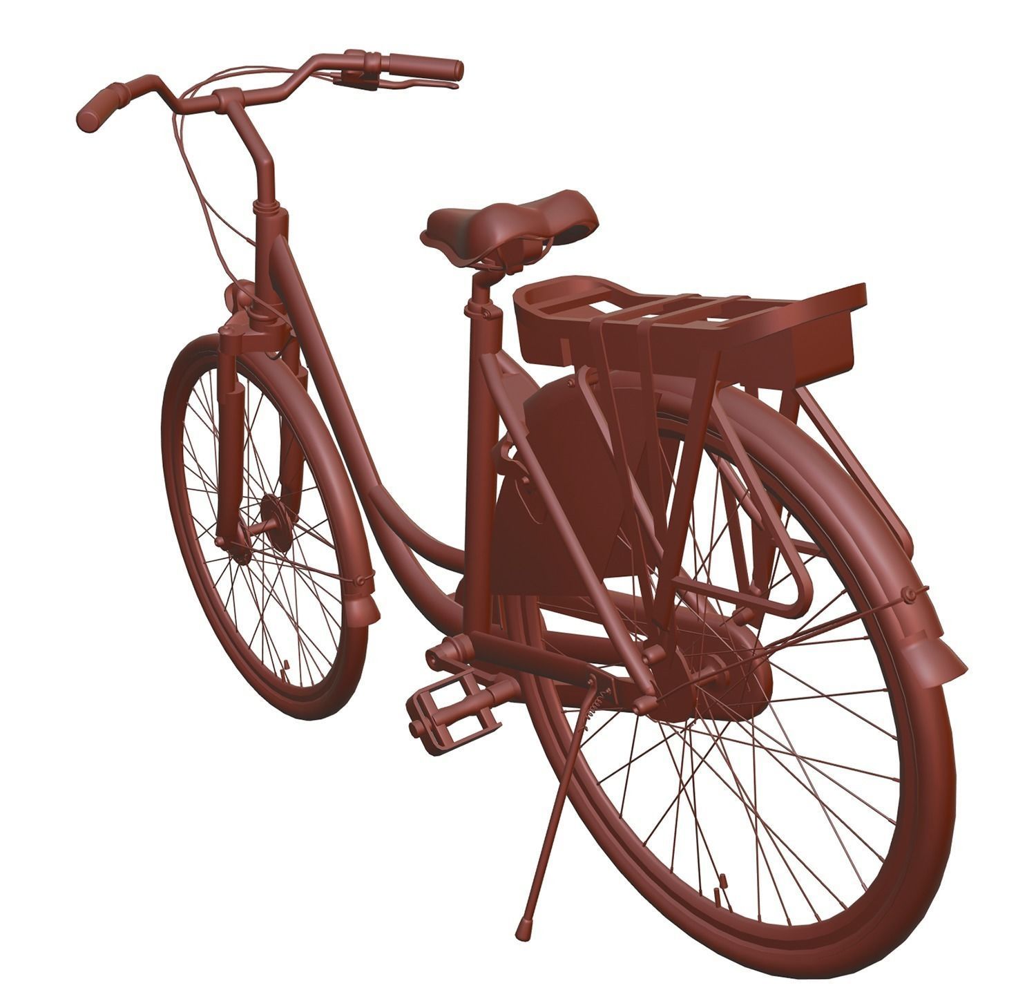 Woman bicycle 3D model_8