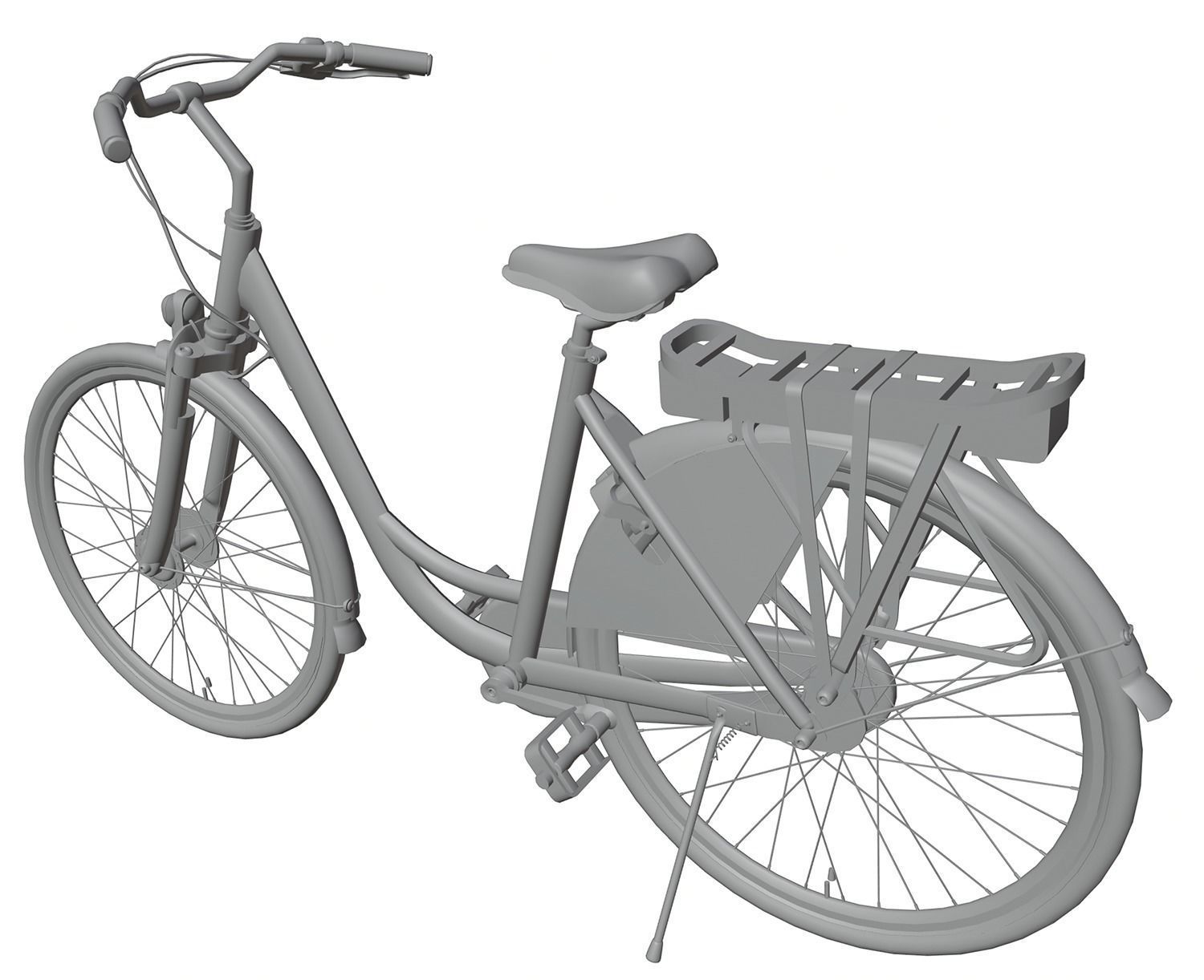 Woman bicycle 3D model_3