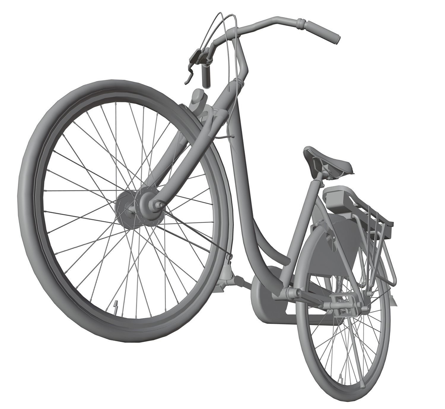 Woman bicycle 3D model_4