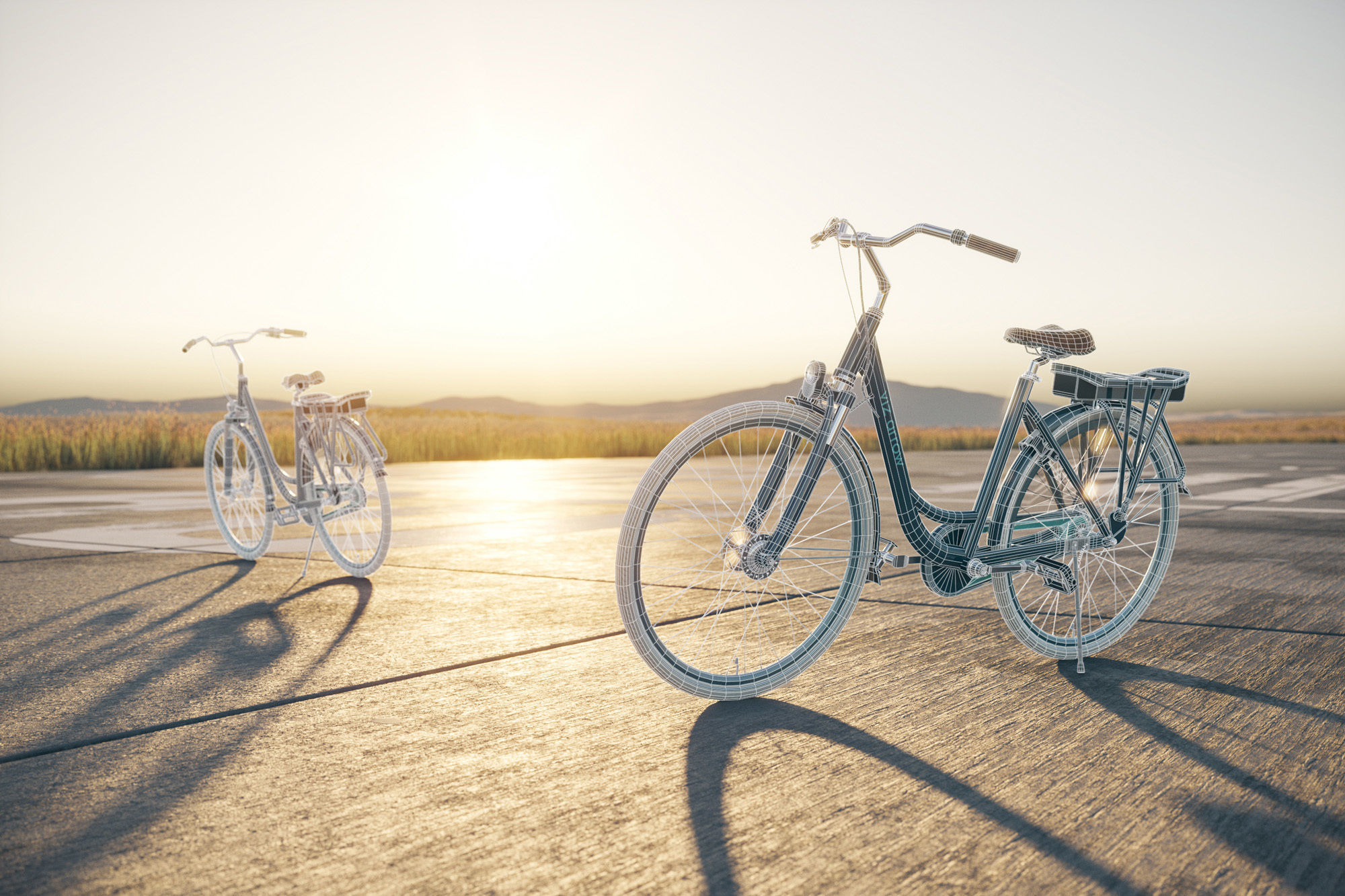 Woman bicycle 3D model_1