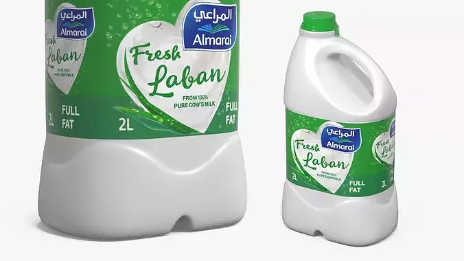 Almarai Fresh Laban Full Fat 2L 3D model 3