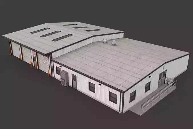 Suburban Fire Department Low-poly 3D model