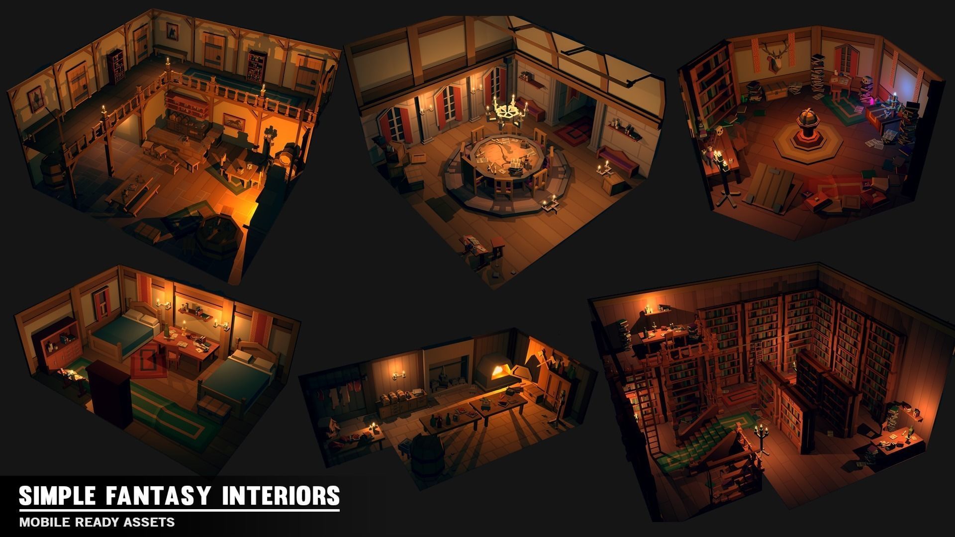 Simple Fantasy Interiors - Cartoon Assets Low-poly 3D model_1