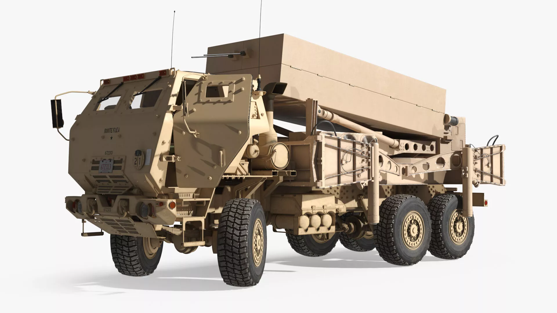 Mobile Radar Truck Transport Desert Rigged 3D model