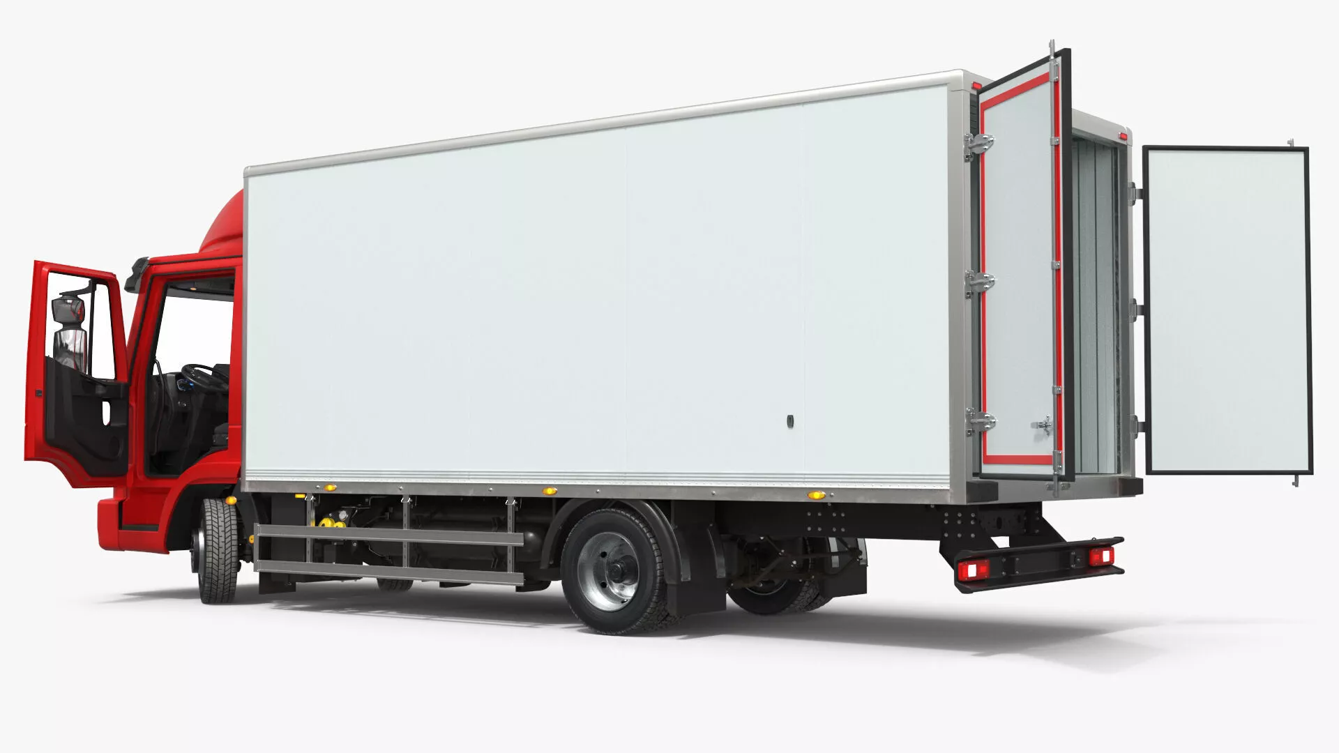 Commercial Cargo Delivery Box Lorry Rigged for Cinema 4D 3D model