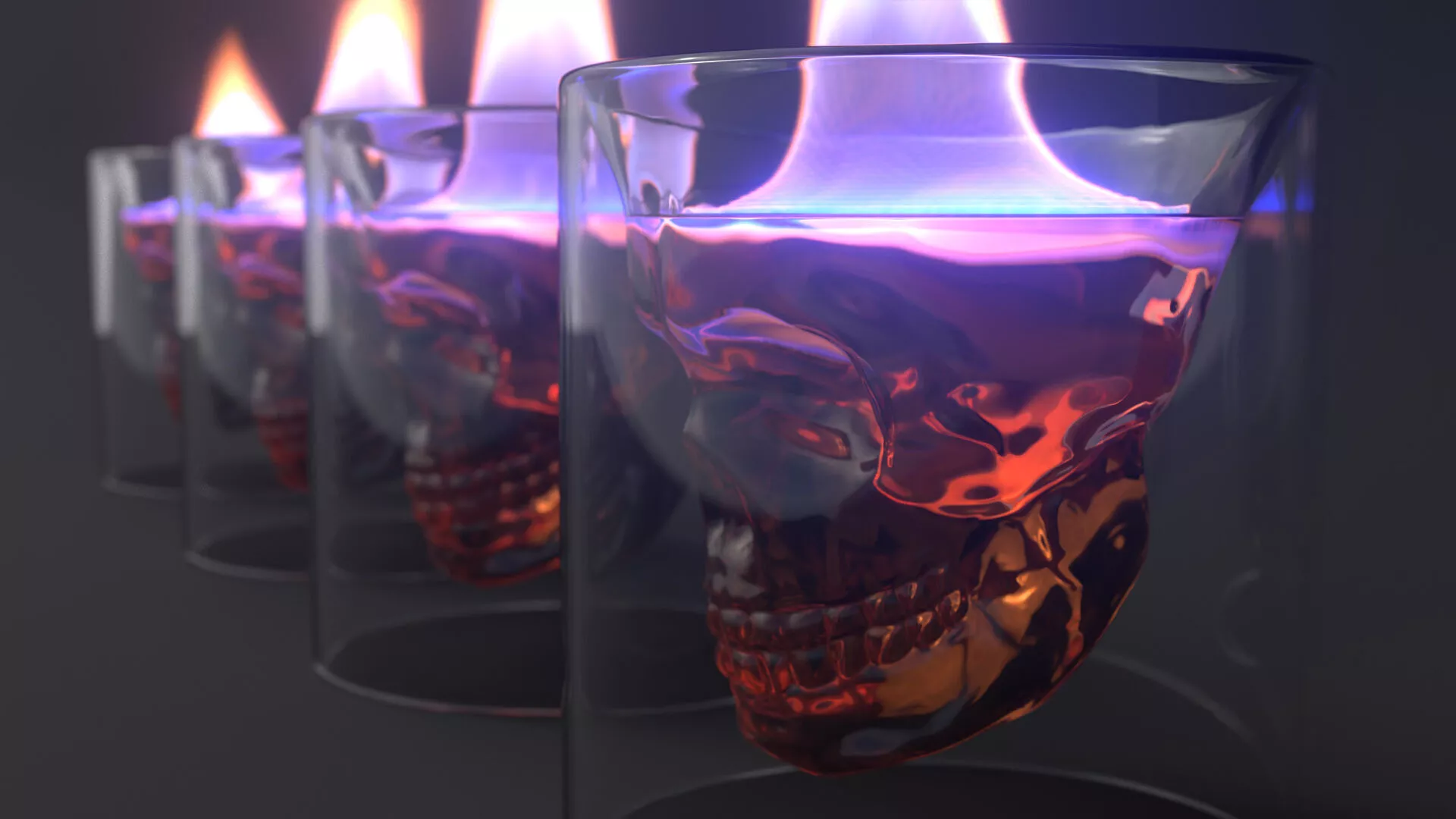 Volumetric Spirit Burner Flame VDB Set for Blender 3D model
