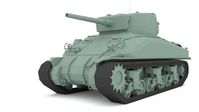 ww2 us m4 tank 3d cgtrader