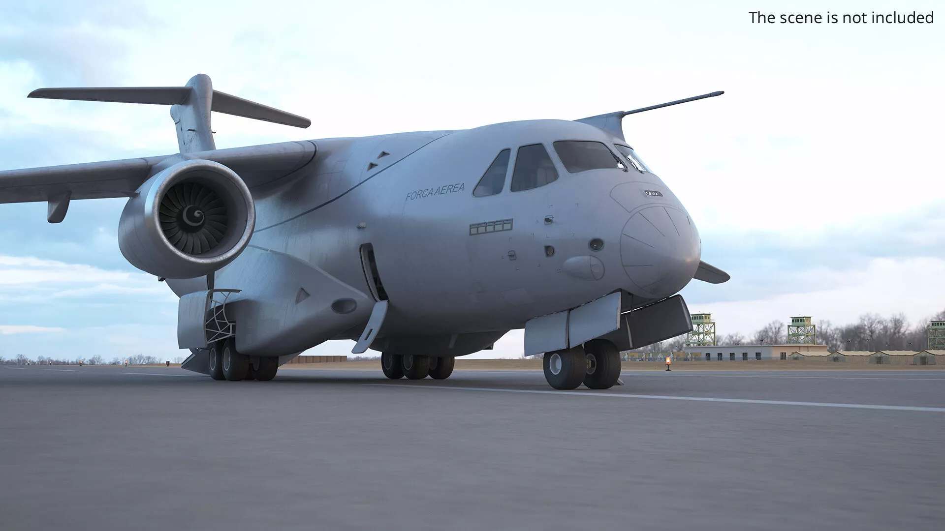 Embraer C 390 Jet Transport Military Aircraft Rigged for Maya 3D model