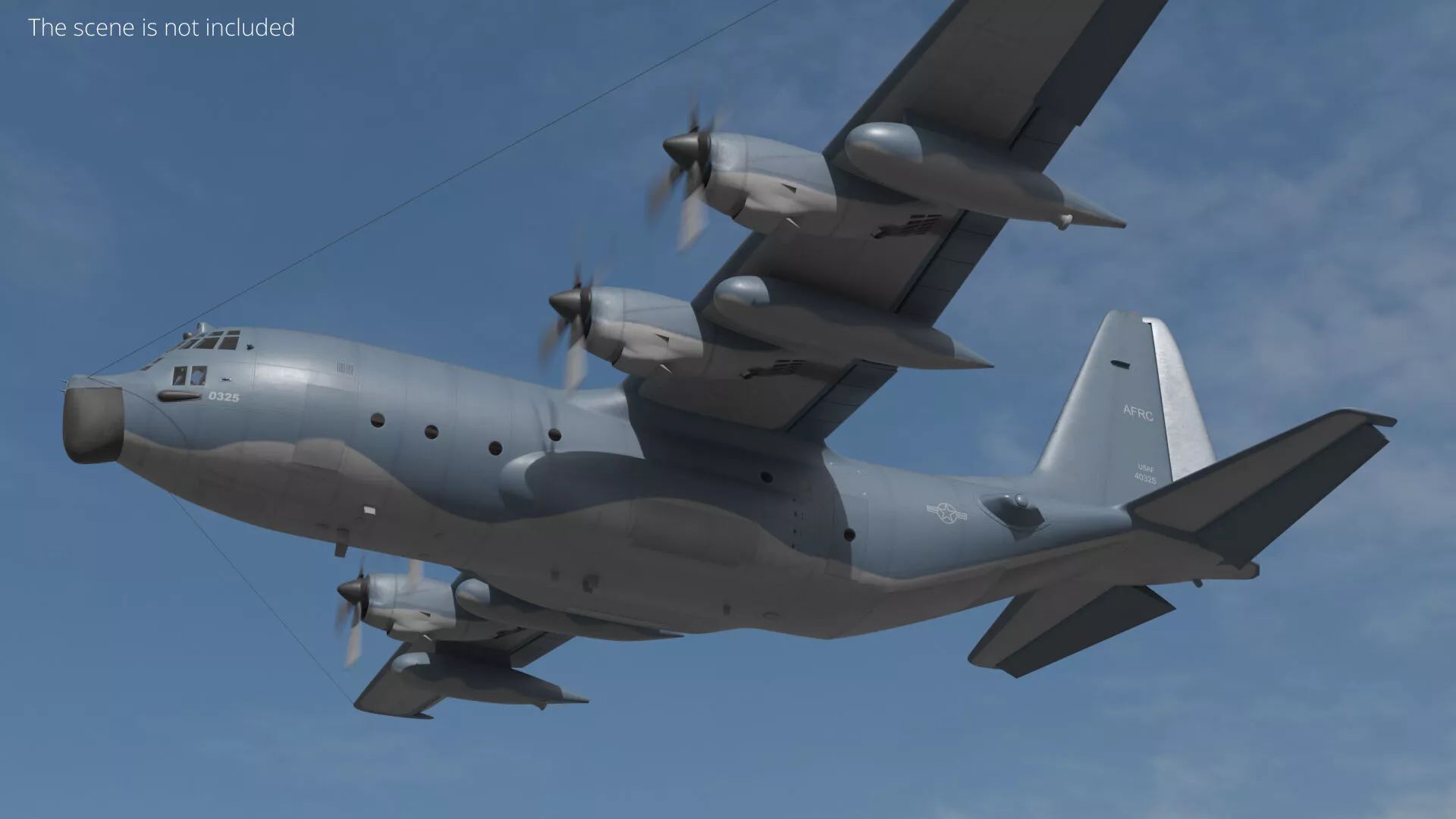 MC 130E Military Cargo Transport Aircraft Rigged 3D model