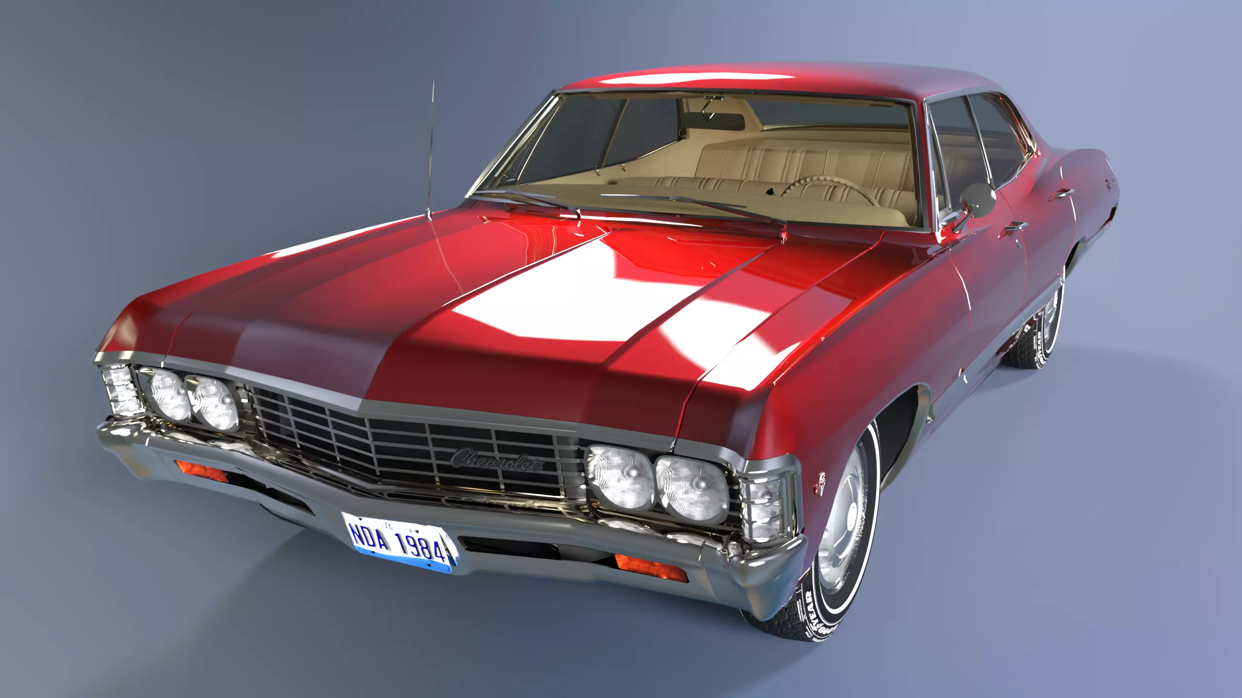 67 Impala King of the Highway Classic Red Edition 3D print model