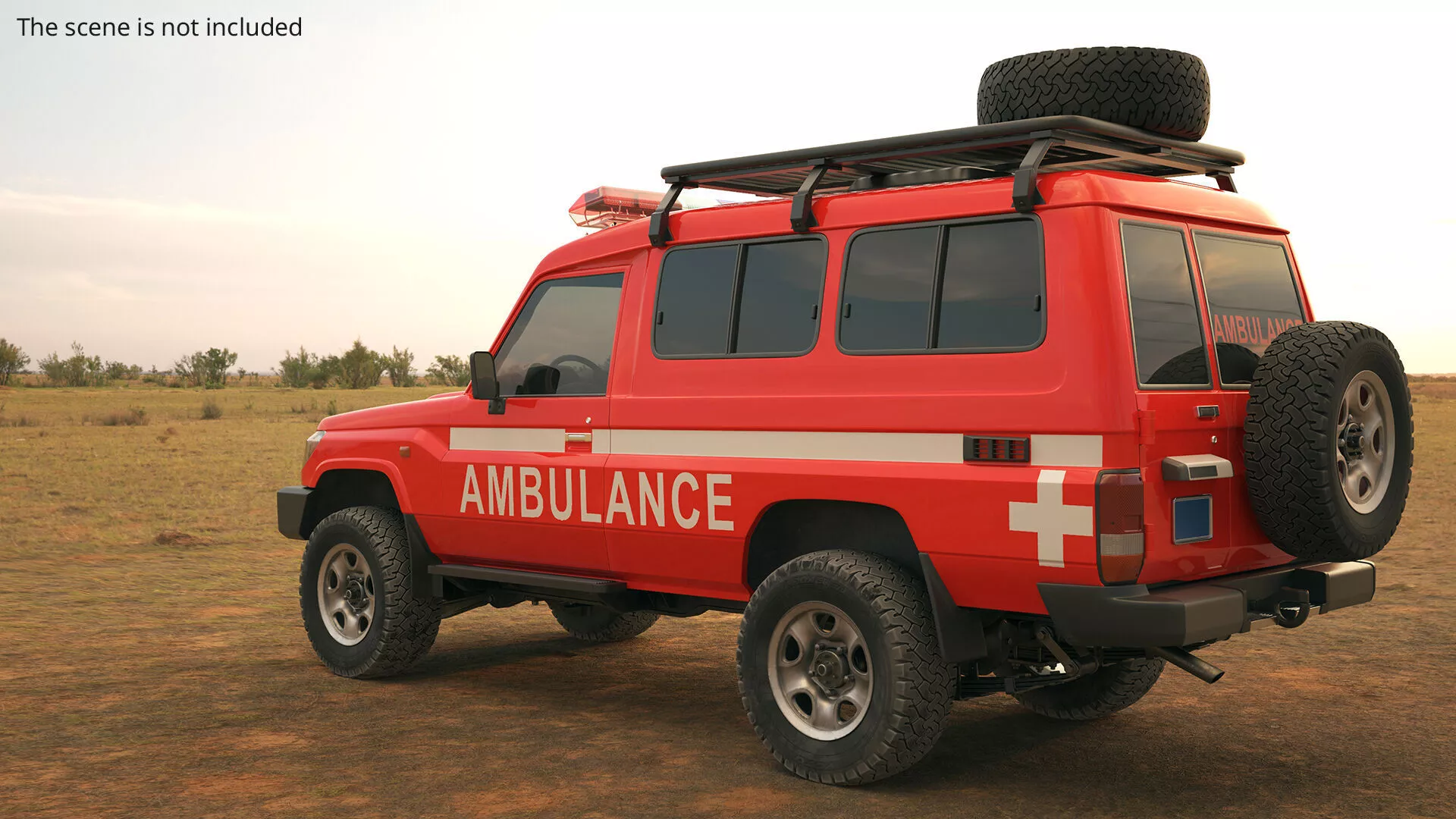 Emergency Ambulance Off Road Vehicle Red Rigged for Maya 3D model
