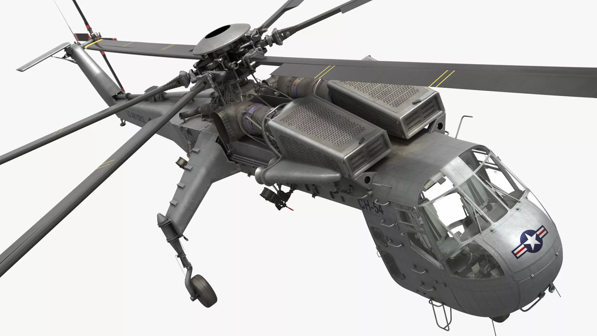 Sikorsky CH-54 Tarhe Helicopter Rigged for Maya 3D model