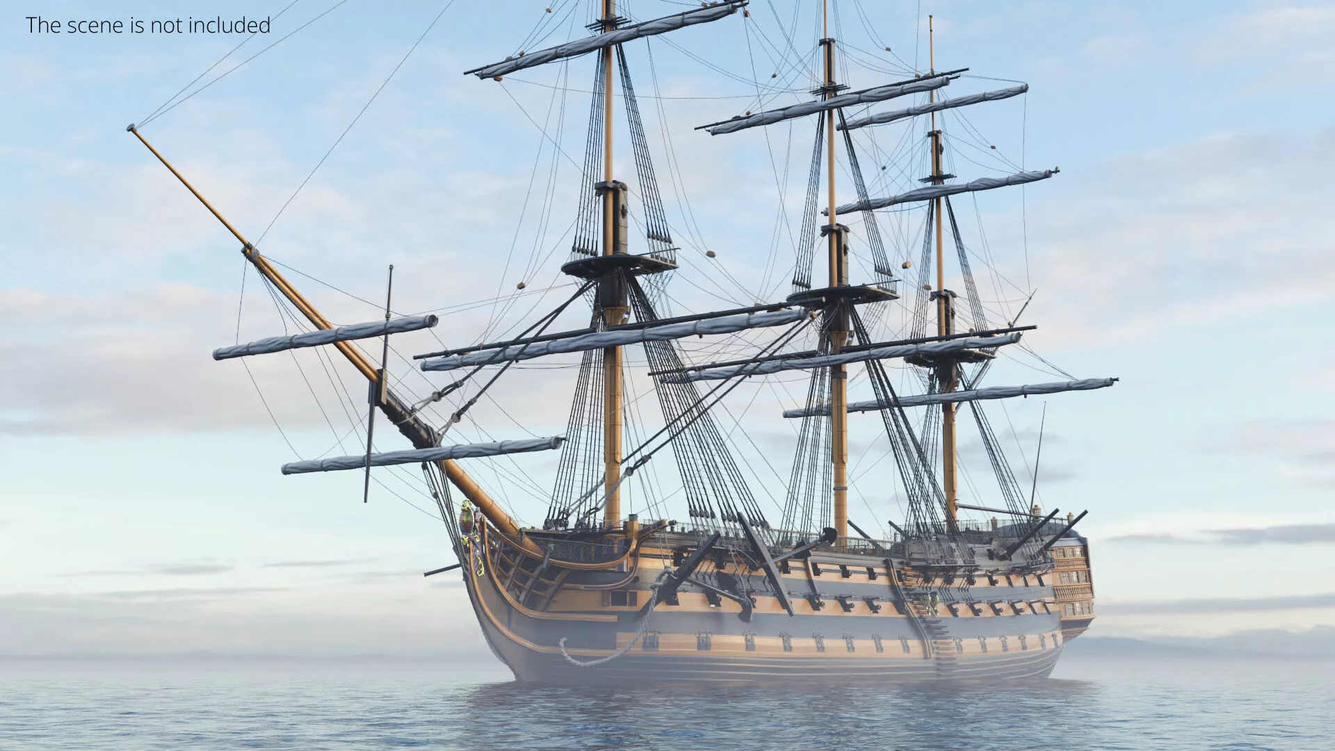 HMS Victory Ship of the Line with Furled Sails 3D model