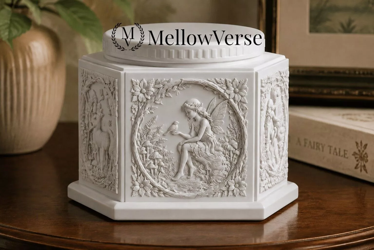 Cottagecore Fairy Jar Storybook Relief MellowVerse 3D print model