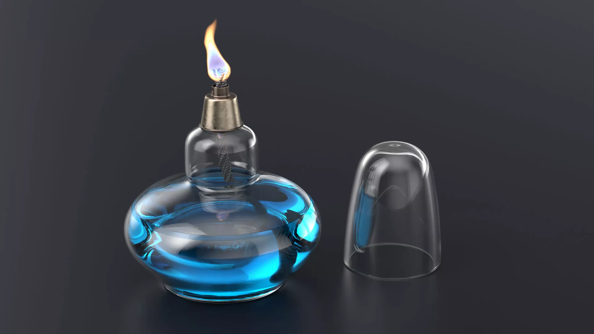 Laboratory Spirit Burner with Flame VDB Animated for Blender 3D model